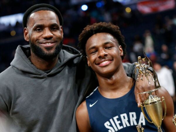 It's a family affair: Lebron and son prepare for celebrity NBA tie-up at LA Lakers