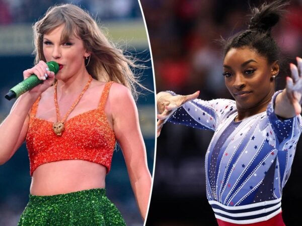 Taylor Swift reacts to Simone Biles using 'Ready For It' during her floor routine