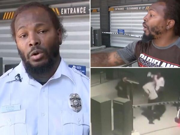 Texas security guard Percy Payne quits job during TV interview after being assaulted before boss blames him