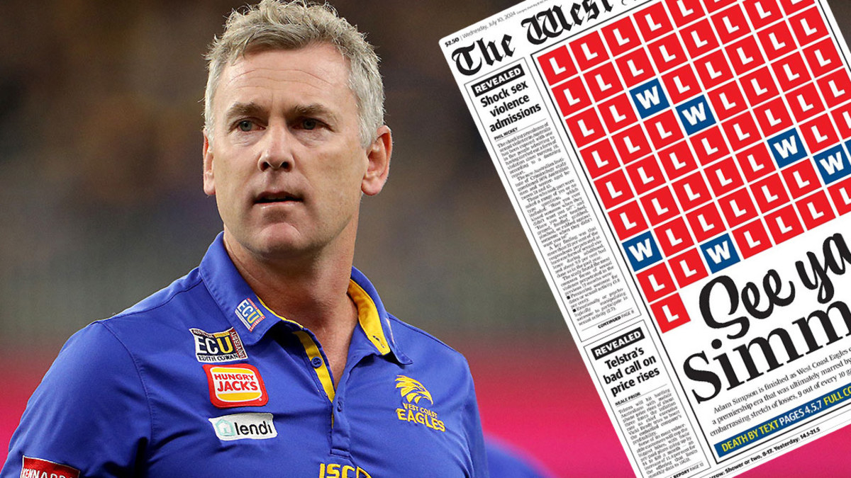 AFL news 2024, West Australian newspaper ripped for Adam Simpson send off after West Coast Eagles sacking