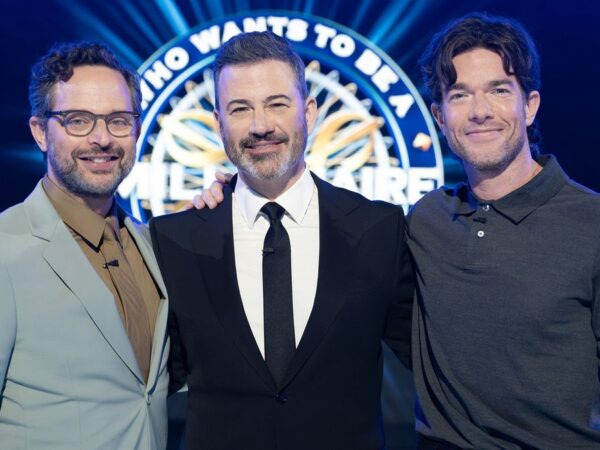 Nick Kroll and John Mulaney with Jimmy Kimmel for Who Wants To Be A Millionaire Season 3