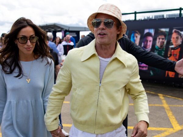 Brad Pitt and GF Ines de Ramon Hold Hands at British Grand Prix