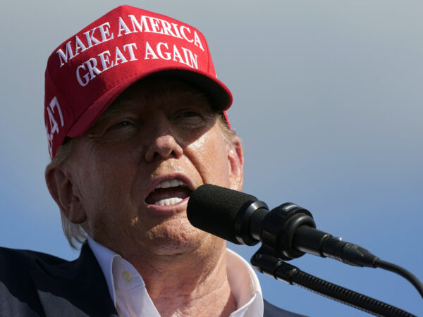 Donald Trump speaks at a campaign rally