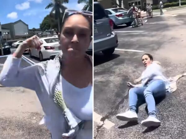 Enraged Florida woman goes ballistic in parking lot, swings at YouTube