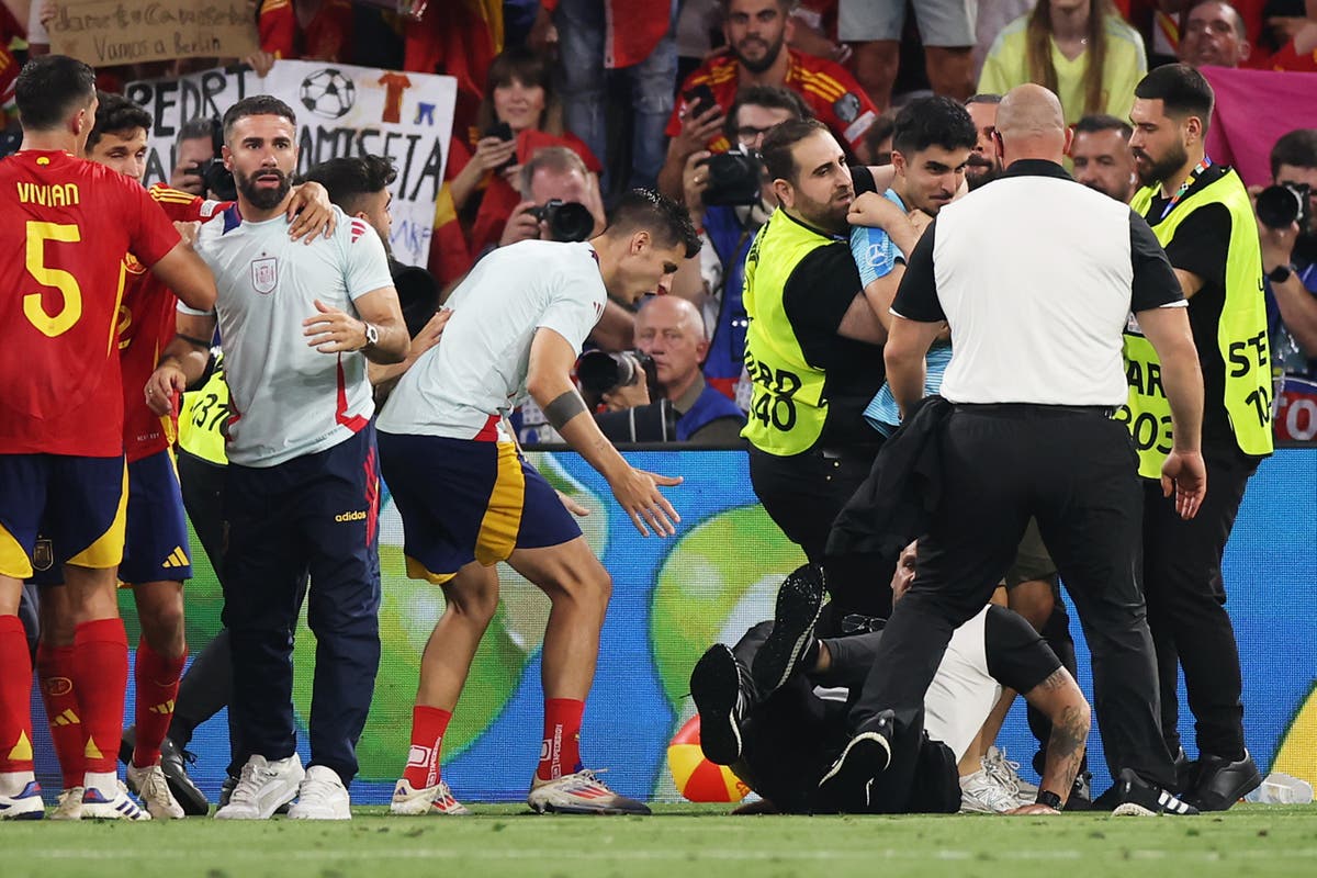 Euro 2024: Luis de la Fuente gives update after photographer falls on Alvaro Morata’s knee