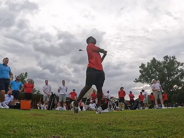 Bukayo Saka stunned his team-mates with his tee shot on a scheduled day off for the players