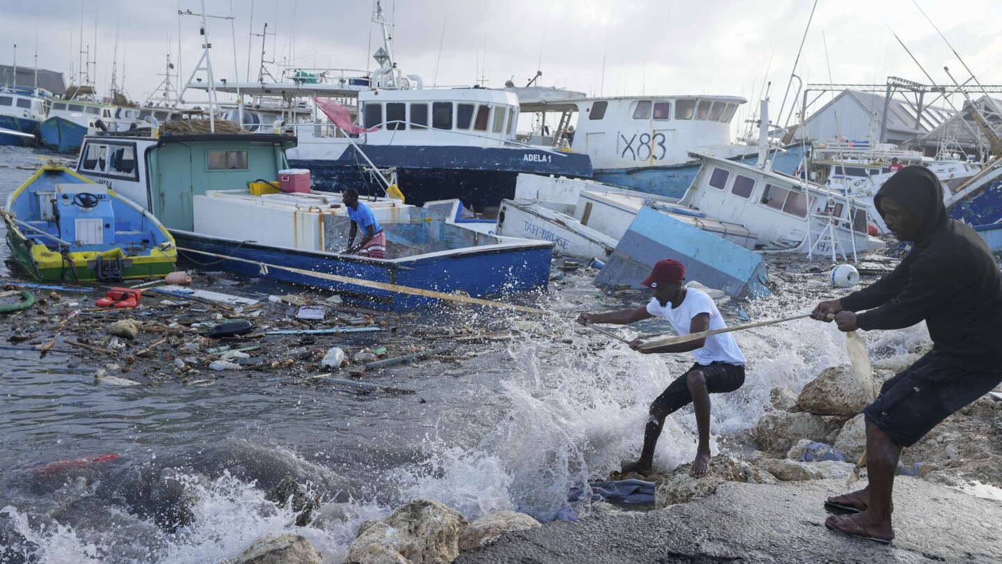 Hurricane Beryl roars through open waters as a monstrous Category 5 storm