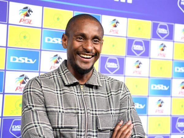 Mamelodi Sundowns coach Rhulani Mokwena during the DStv Premiership match between Mamelodi Sundowns and Cape Town City FC at Loftus Versfeld Stadium on 4 April 2023 in Pretoria, South Africa. (Lefty Shivambu/Gallo Images)