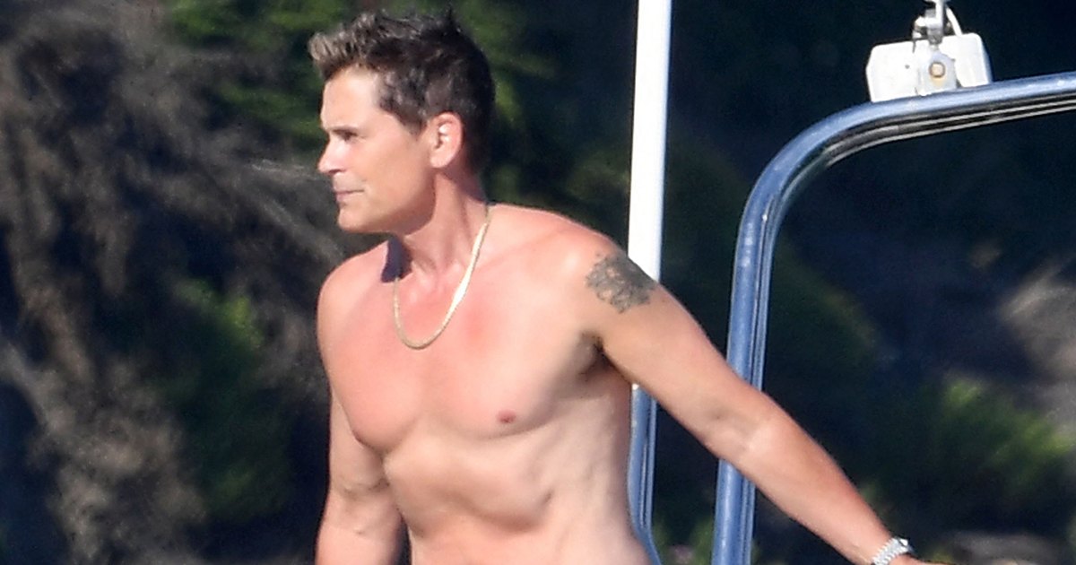 Rob Lowe Shows Off Shirtless Physique at July 4th Beach Party