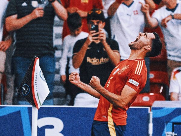 Spain's Mikel Merino emulates dad's 1991 goal celebration at same stadium at Euro 2024